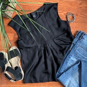100% silk Black sleeveless top